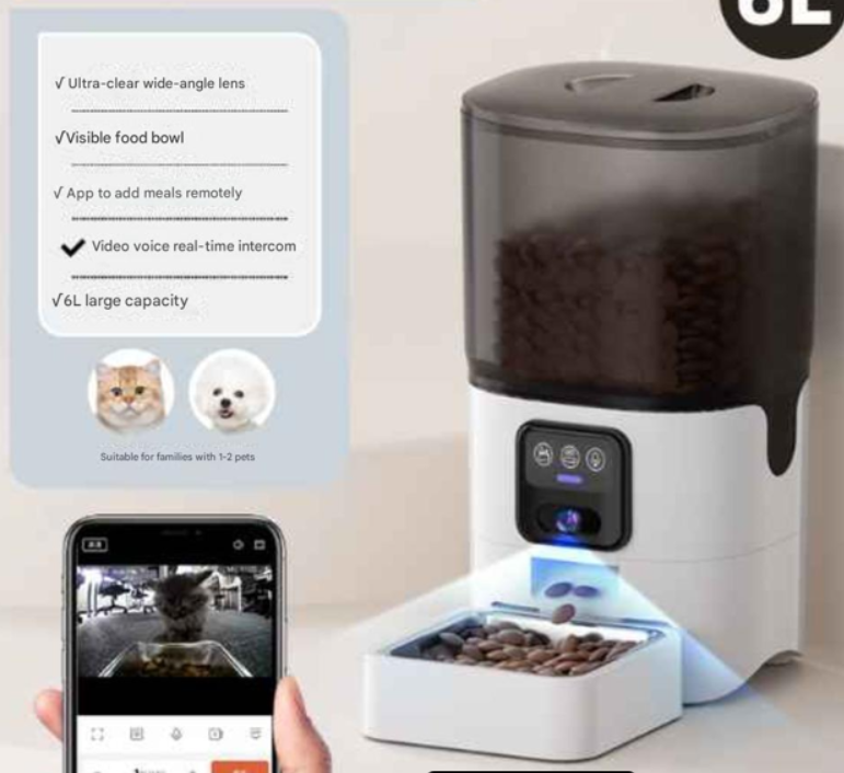 6L Smart Automatic Pet Feeder with Remote WiFi Control